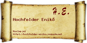 Hochfelder Enikő névjegykártya